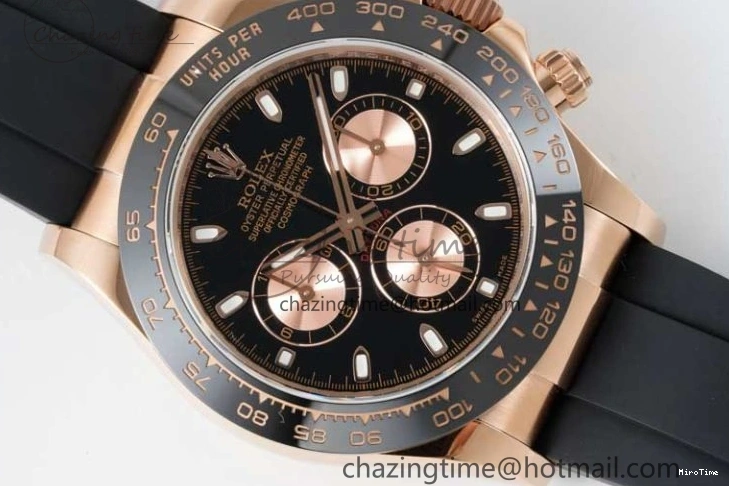 MiroTime 0506 Stretchable Daytona 116515 QF 1:1 Best Edition Black RG Dial on Oysterflex Rubber Strap SA 2273